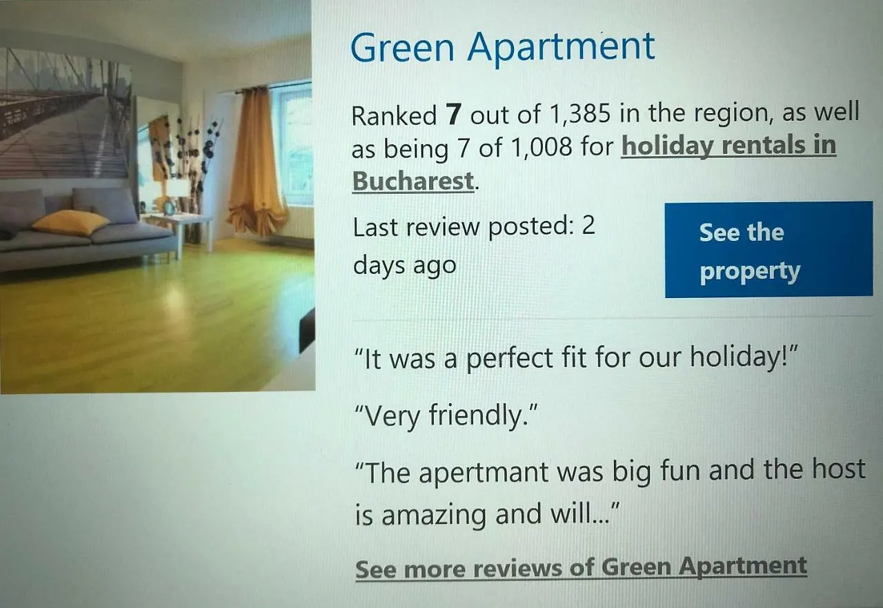 Green Apartment 4-26 Mircea Voda ブカレスト